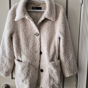 Zara Off-White Teddy Jacket